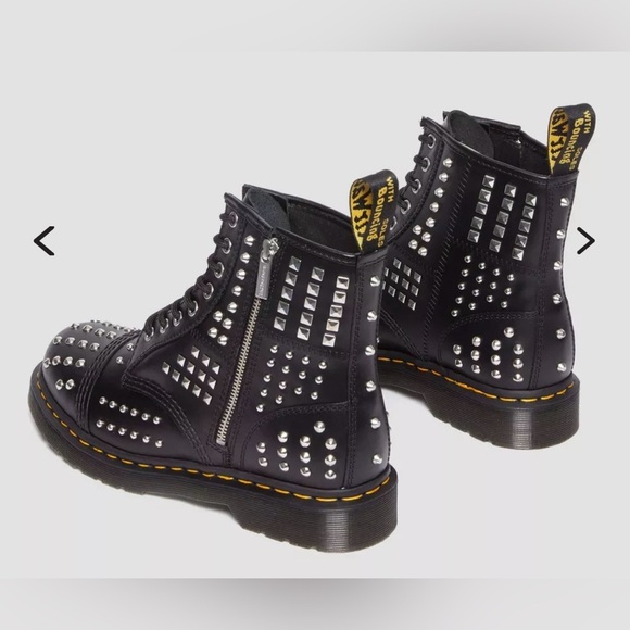 DR MARTENS 1460 STUDDED ZIP ATLAS LEATHER LACE UP - Picture 5 of 16